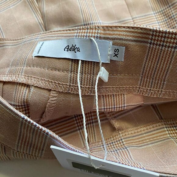 Adika Plaid Pleated Mini Skirt Women’s XS Brown Checkered Tennis Schoolgirl Y2K - Picture 3 of 7